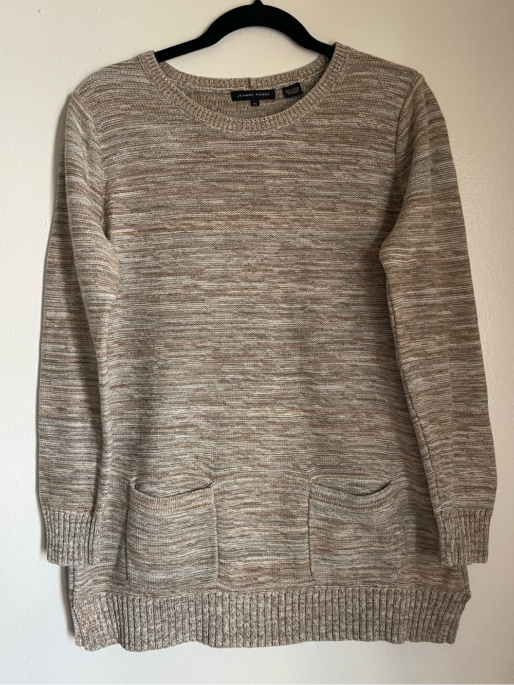 Jeanne Pierre 100% Cotton Sweater Neutral Coastal Granola Minimalist Cottagecore